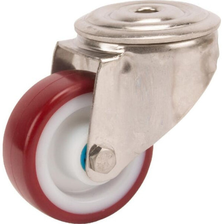 Roulettes pivotantes en acier inoxydable à bandage en matière synthétique TENTE 8470UAD080P3013