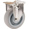 Roulettes pivotantes en acier inoxydable à bandage en caoutchouc gris élastique TENTE 8478UFC100P62