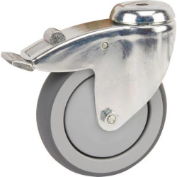 Roulettes pivotantes en acier galvanisé à trou de fixation TENTE 2477PJP075P3011