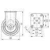 Roulettes pivotantes en acier galvanisé à platine de fixation TENTE 2478PJP100P50