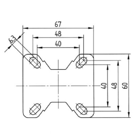 Roulettes pivotantes en acier galvanisé à platine de fixation TENTE 2478PJP075P60