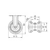 Roulettes pivotantes en acier galvanisé à platine de fixation TENTE 2478PJP075P60