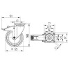 Roulettes pivotantes en acier galvanisé à platine de fixation TENTE 2477PJP125P50