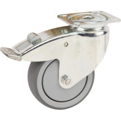 Roulettes pivotantes en acier galvanisé à platine de fixation TENTE 2477PJP100P50