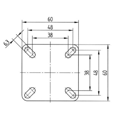 Roulettes pivotantes en acier galvanisé à platine de fixation TENTE 2477PJP075P40