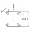 Roulettes pivotantes en acier galvanisé à platine de fixation TENTE 2477PJP075P40