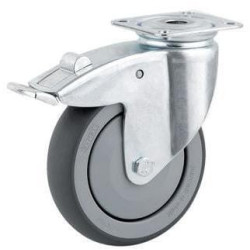Roulettes pivotantes en acier galvanisé à platine de fixation TENTE 2475PJP050P40