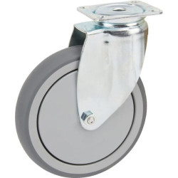 Roulettes pivotantes en acier galvanisé à platine de fixation TENTE 2470PJP150P50