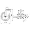 Roulettes pivotantes en acier galvanisé à platine de fixation TENTE 2470PJP125P50