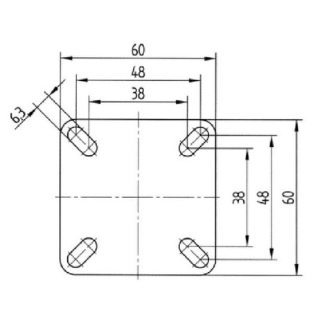 Roulettes pivotantes en acier galvanisé à platine de fixation TENTE 2470PJP075P40
