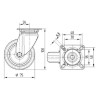 Roulettes pivotantes en acier galvanisé à platine de fixation TENTE 2470PJP075P40