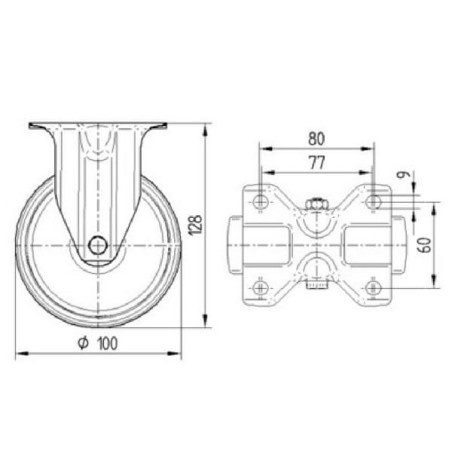 Roulettes pivotantes à bandage TENTE 3478UOJ100P62