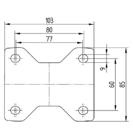 Roulettes pivotantes à bandage TENTE 3478UOJ080P62