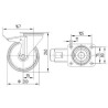 Roulettes pivotantes à bandage TENTE 3477UOR200P63