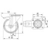 Roulettes pivotantes à bandage TENTE 3477UOJ125P62