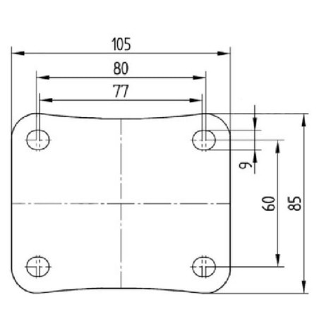 Roulettes pivotantes à bandage TENTE 3470UOJ125P62