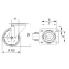 Roulettes pivotantes à bandage TENTE 3470UOJ100P62