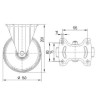 Roulettes pivotantes à bandage en polyuréthane TENTE 3478UAR160P63