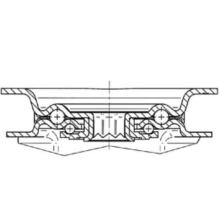 Roulettes pivotantes à bandage en polyuréthane TENTE 3477UAR160P63