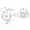 Roulettes pivotantes à bandage en polyuréthane TENTE 3477UAR125P62