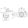 Roulettes pivotantes à bandage en polyuréthane TENTE 3477UAR080P62
