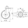 Roulettes pivotantes à bandage en polyuréthane TENTE 3470UAR200P63