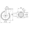 Roulettes pivotantes à bandage en polyuréthane TENTE 3470UAR160P63