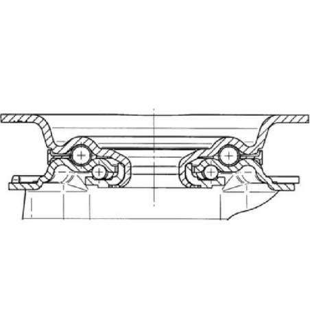 Roulettes pivotantes à bandage en polyuréthane TENTE 3470UAR160P63
