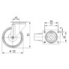Roulettes pivotantes à bandage en polyuréthane TENTE 3470UAR125P62