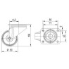 Roulettes pivotantes à bandage en polyuréthane TENTE 3470UAR080P62
