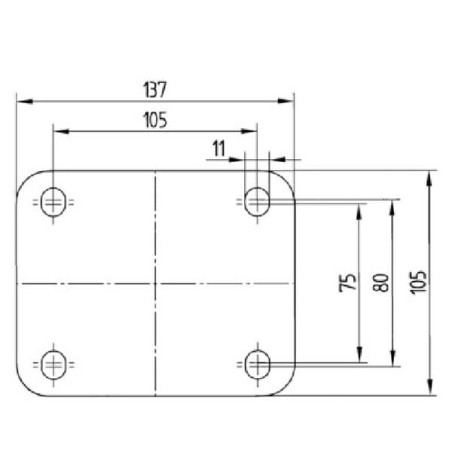Roulettes pivotantes à bandage en polyuréthane TENTE 3470UAR080P62