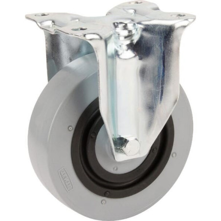 Roulettes pivotantes à bandage en polyamide gris et anneau central en caoutchouc TENTE 3478HUR125P62
