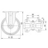 Roulettes pivotantes à bandage en polyamide gris et anneau central en caoutchouc TENTE 3478HUR125P62