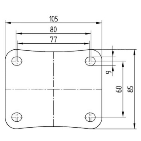 Roulettes pivotantes à bandage en polyamide gris et anneau central en caoutchouc TENTE 3477HUR125P62