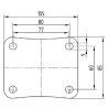 Roulettes pivotantes à bandage en polyamide gris et anneau central en caoutchouc TENTE 3477HUR125P62