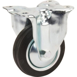 Roulettes pivotantes à bandage en caoutchouc noir TENTE 3478DVJ100P62