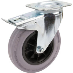 Roulettes pivotantes à bandage en caoutchouc noir TENTE 3477PIR200P63