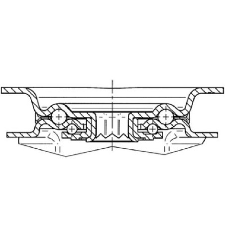 Roulettes pivotantes à bandage en caoutchouc noir TENTE 3477DVJ125P62