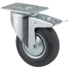 Roulettes pivotantes à bandage en caoutchouc noir TENTE 3477DVJ100P62