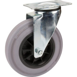 Roulettes pivotantes à bandage en caoutchouc noir TENTE 3470PIR200P63