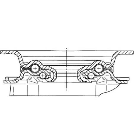 Roulettes pivotantes à bandage en caoutchouc noir TENTE 3470PIR200P63