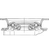 Roulettes pivotantes à bandage en caoutchouc noir TENTE 3470PIR200P63