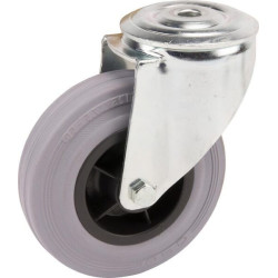 Roulettes pivotantes à bandage en caoutchouc noir TENTE 3470PIR125P3013