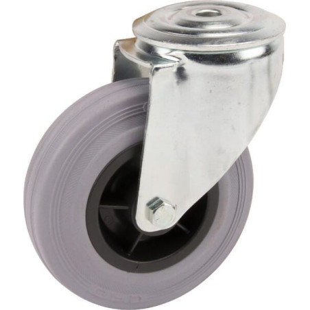 Roulettes pivotantes à bandage en caoutchouc noir TENTE 3470PIR100P3013