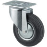 Roulettes pivotantes à bandage en caoutchouc noir TENTE 3470DVR200P63