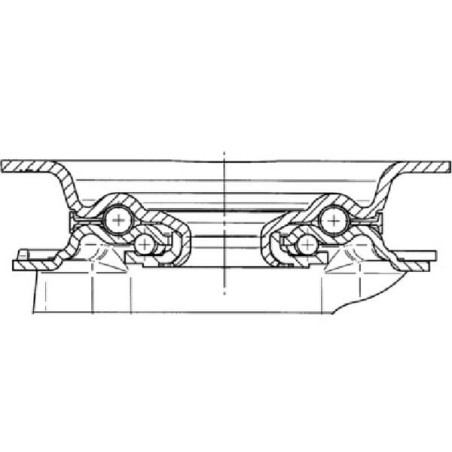 Roulettes pivotantes à bandage en caoutchouc noir TENTE 3470DVJ125P62