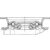 Roulettes pivotantes à bandage en caoutchouc noir TENTE 3470DVJ125P62