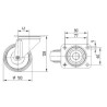 Roulettes pivotantes à bandage en caoutchouc noir TENTE 3470DVJ100P62