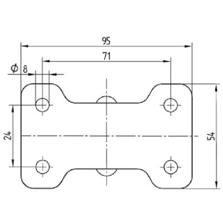 Roulettes en matière synthétique à platine de fixation TENTE 3438POO065P609554