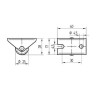 Roulettes en matière synthétique à platine de fixation TENTE 2198UOI025P604017